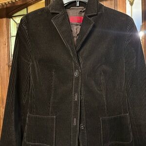 HUGO Women's Dark Brown Wide Wale Corduroy Blazer